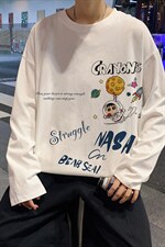 CX20-P25大码长袖t恤男春季新款打底衫男港风圆领卫衣男图片