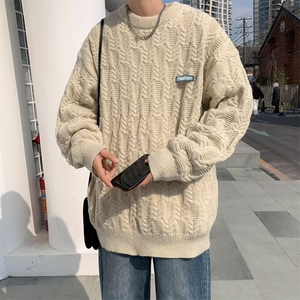 美式圆领毛衣男慵懒风休闲针织衫 M9980 P42图片