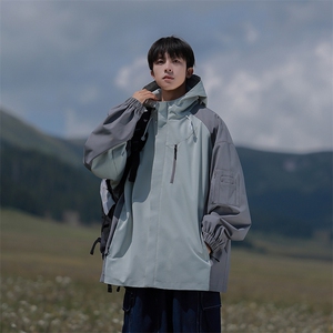 815A-MJ78392-65特秋冬拼接工装服三防冲锋衣外套夹克男模图片