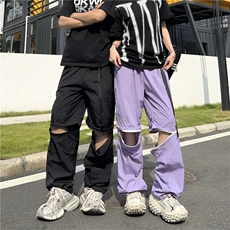 美式高街阔腿工装裤子男款ibe复古休闲长裤潮牌宽松裤K02556-P45，男装休闲裤，星座308B-1