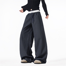 715-2-KX147-P65-X88（撞色假两件拼接格子裤），男装休闲裤，星座715-2