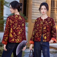 9759时尚复古新中式盘扣外套，女装短外套，罗得堡