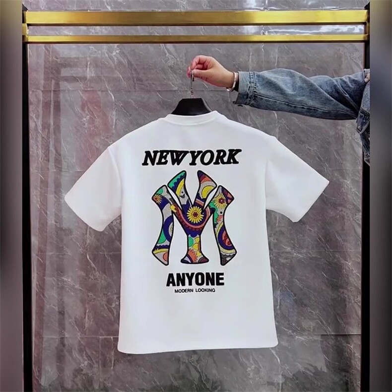 2025夏季新款男士纯棉短袖t恤潮牌设计感印花体恤衫网红修身半袖，男装T恤，星座1210-1