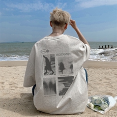已注册/夏季外景美式重磅宽松短袖T恤男潮牌百搭体恤DT00108/P25，男装T恤，电商B316