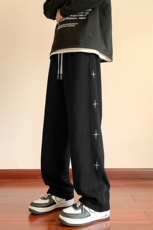 K128/P50春装新款现货刺绣运动裤男卫裤宽松大码宽松休闲裤直筒裤，男装休闲裤，电商基地A050