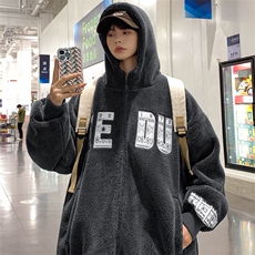 2024冬上新中性加绒纯色棉衣羊羔绒连帽外套男女988-P110控价158，男装棉衣，电商A441-1
