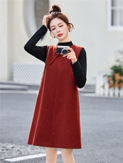 亮片背心两件套连衣裙女春季气质高级感洋气显瘦打底衫套装裙子，女装套装/套裙，流量+