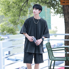 2025夏季新墨色水洗工艺拉链设计男休闲运动套装TZ57/特P75，男装休闲套装，电商A148