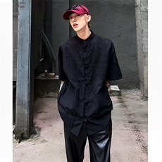 CS12-P50夏季宽松衬衫男休闲新中式风短袖寸衣薄款外套，男装衬衫，电商B327