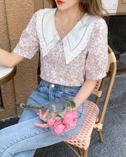 2021夏季新款，碎花小衫，女装，欧佩琳