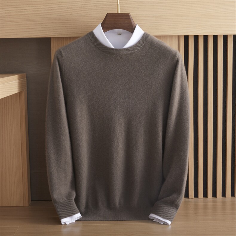 2024年秋季简约针织衫男毛线衫圆领羊绒衫，男装羊绒套衫，绒誉暖羊绒