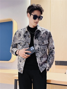 301A-1/J04/P75 2025秋季男士潮流痞帅夹克男休闲时尚花外套图片