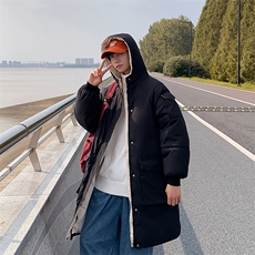 男士冬季中长款棉服男纯色加厚棉服休闲棉袄潮流A266-WMY2112-P85，男装棉衣，电商A266