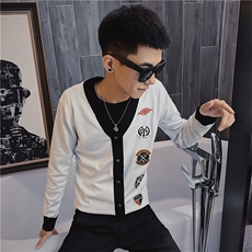 秋季潮男装针织衫外套社会精神小伙开衫修身毛衣C301B-KS02-P85，男装针织衫/毛衣，电商C301B