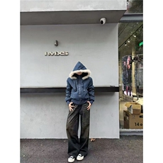 冬季战马座山雕夹克棉服男女加厚保暖宽松美式帆布解构可拆帽棉服，男装夹克，星座1210-1