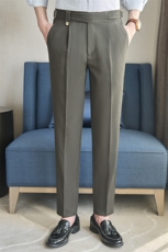 K9871-P78新式那不勒斯设计男士高腰修身小西裤高品质垂感面料，男装西裤，电商A211