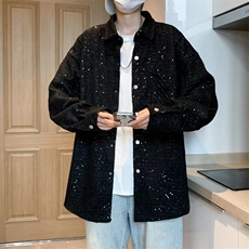 秋季亮片外套男士韩版潮流夹克情侣休闲百搭翻领上衣男5520P65，男装夹克，星座410-2