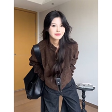 26@美式复古哈灵顿灯芯绒夹克阿美咔叽立领拉链外套Y1038-P78网图，男装夹克，电商B245