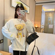 现货冬款韩版休闲加绒卫衣，女装卫衣/绒衫，泽妤