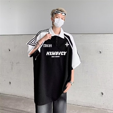 polo衫短袖男t恤夏季薄款新款痞帅插肩重磅潮牌上衣T02，男装T恤，星座1116A-1（原606A）