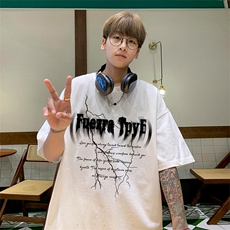 可48小时发货支持抖音得物来样二开美式满天星亮片短袖T恤MTX666，男装T恤，电商A486
