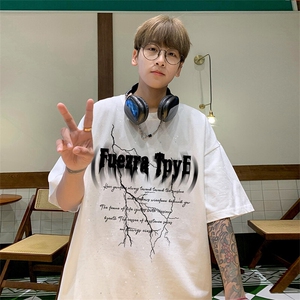 可48小时发货支持抖音得物来样二开 美式满天星亮片短袖T恤MTX666图片