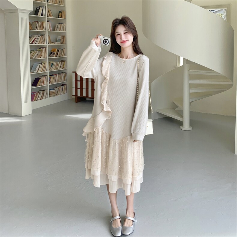 26春新款现-优雅亮丝小众设计感华夫格连衣裙2611-P180K288,女装连衣裙,2B190