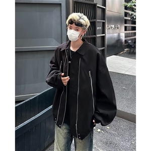 拉链口袋冲锋衣夹克男韩版潮流宽松百搭2024秋冬ins外套W6179-P64图片