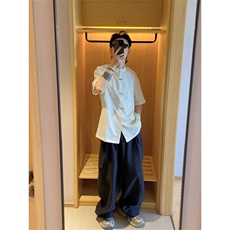 风新中式刺绣短袖衬衫衬衣CS570特P43，男装T恤，星座908-1
