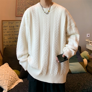 8XL- M 特大码麻花圆领毛衣男潮流大码毛线衫套头外套MY1206P50图片