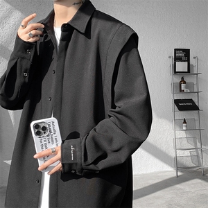 8XL-M春夏假两件衬衫长袖大码痞帅高级感衬衣垂感外套CS9005/P60图片