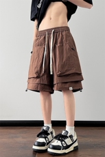 新款假两件多口袋工装短裤五分裤宽松休闲运动裤冰丝邹A736F-P40，男装牛仔裤，电商A227A