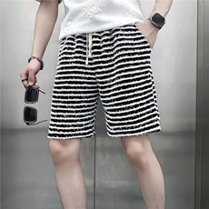 301C-DK34-48控68条纹休闲短裤男潮牌痞帅高级感社会小伙店主风，男装牛仔裤，星座301C（原B323）