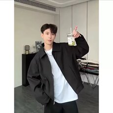 美式复古西装外套春秋廓形正肩棒球服成熟稳重男装夹克W6760-P58，男装夹克，星座412-1
