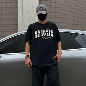 万针全刺绣工艺抖音得物高品质260克重磅纯棉双纱美式高街短袖T恤图片
