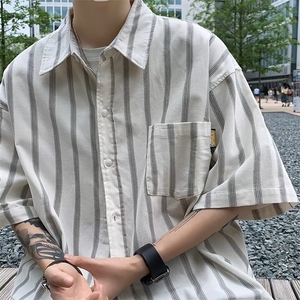 青春流行潮流男日常ins日系纯色新款标准衬衫CS6 P32图片