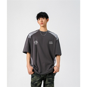 1凉感双色拼接设计羽毛球球服大码M-5XL短袖T恤男DX78029P50控78图片
