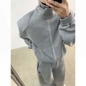 美式ins潮流休闲运动套装开衫卫衣宽松直筒阔腿裤TZ03-P135
