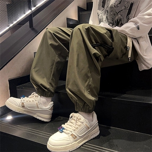 24春款港风工装裤休闲裤束脚裤男KP210 P55图片