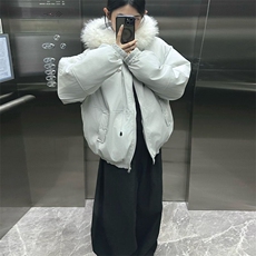 情侣款大毛领派克服羽绒服冬季新款保暖工装棉服外套T601-P98网图，男装羽绒服，电商B245