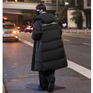 美式连帽90白鸭绒羽绒被艺考长款加厚情侣羽绒服外套男H918 P298图片