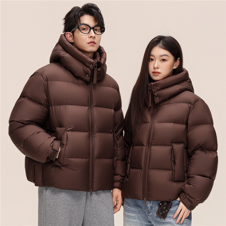 冬装新款90%白鸭绒羽绒服情侣短款面包服宽松连帽外套DB188-P350，男装羽绒服，星座1210A