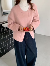 上新韩系短款双面羊毛大衣外套，女装羊绒大衣，依嘟服饰