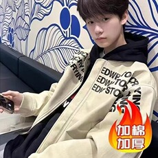 加厚加棉复古百搭外套男女春秋潮牌高级感棒球服cleanfit高街情侣，女装短外套，星座1210-1