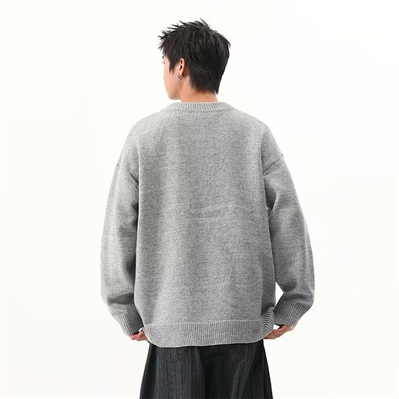 秋冬美式潮牌针织毛衣男宽松休闲慵懒风开衫外套914-4-M5809P57,男装针织衫/毛衣,星座914-4