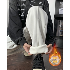 现货秋冬重加绒立体剪裁弯刀裤男女同款香蕉裤卫裤特P45控78，男装休闲裤，电商D205