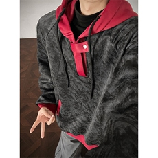 WY10158-特P55控98新款连帽撞色解构拼接大码男宽松情侣卫衣，男装卫衣，电商A059