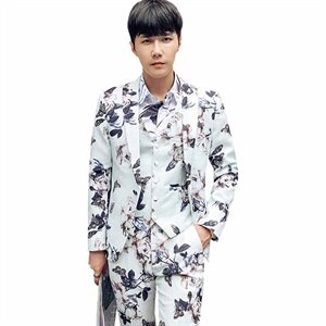 秋冬韩模款潮流个性夜店花西服套装男三件套小西装A470-TZ88图片