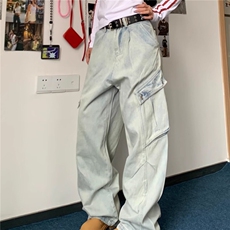 DN0092-P60抖音高品质大口袋牛仔裤男秋季高街水洗裤-网图现货，男装牛仔裤，星座603-2