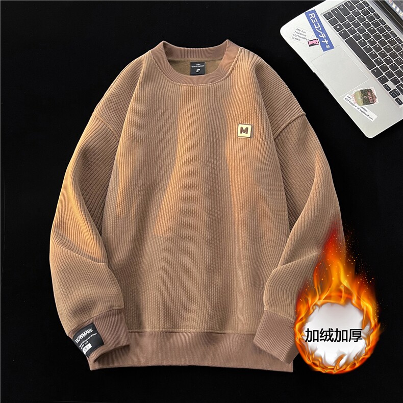 高品质日系潮牌保暖打底衫秋冬加绒加厚卫衣男WY28-P55,男装卫衣,电商B278
